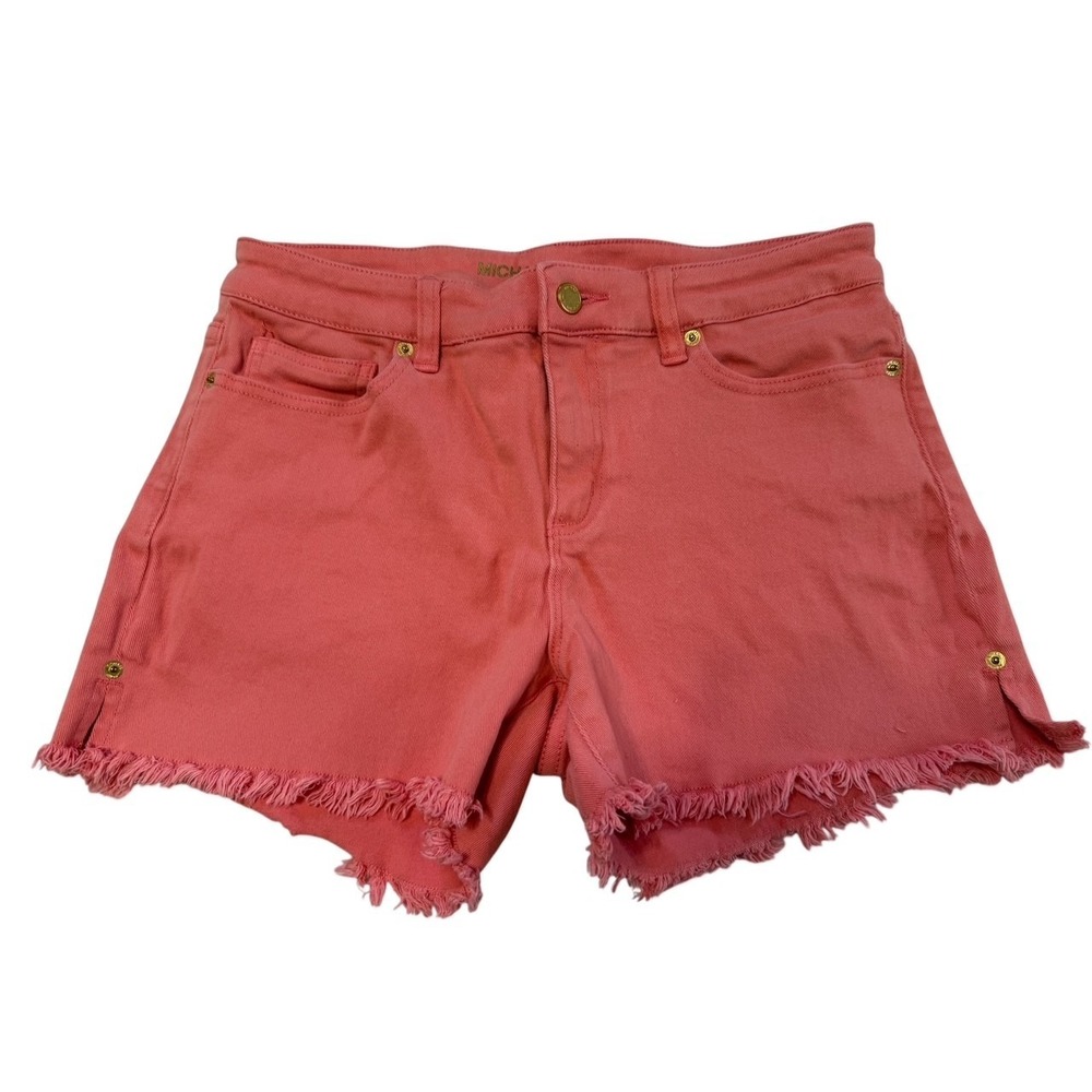 MICHAEL KORS CUT OFF SHORTS CORAL‎ PINK WOMENS SIZE 8